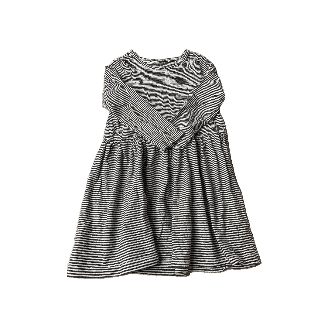 Cotton:on Kids Girls Black | White | Striped Dress Size: 4T Black | White | Striped