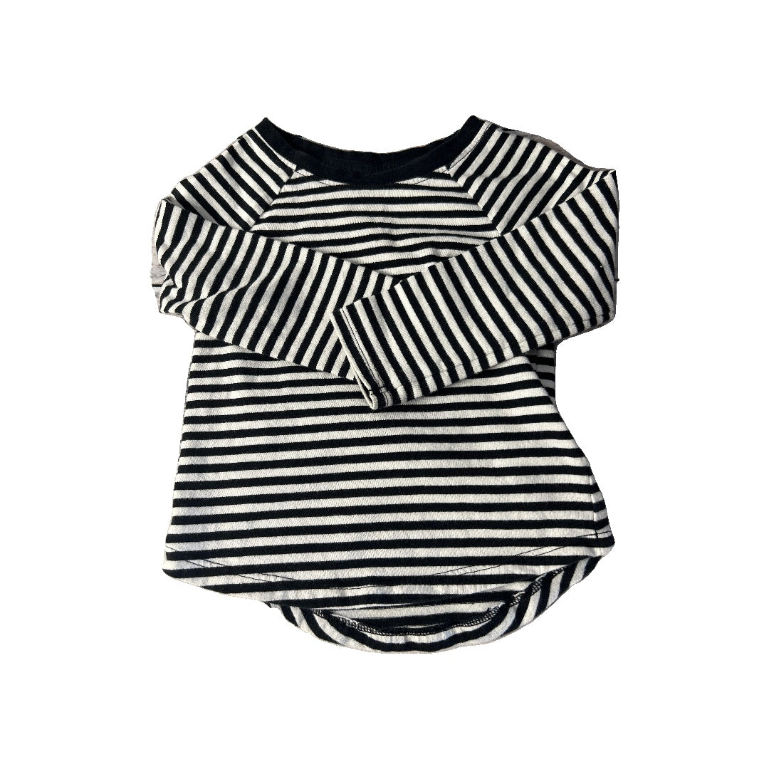 Unisex Black | White | Striped Long Sleeve Shirt Size: 12-18 months Black | White | Striped