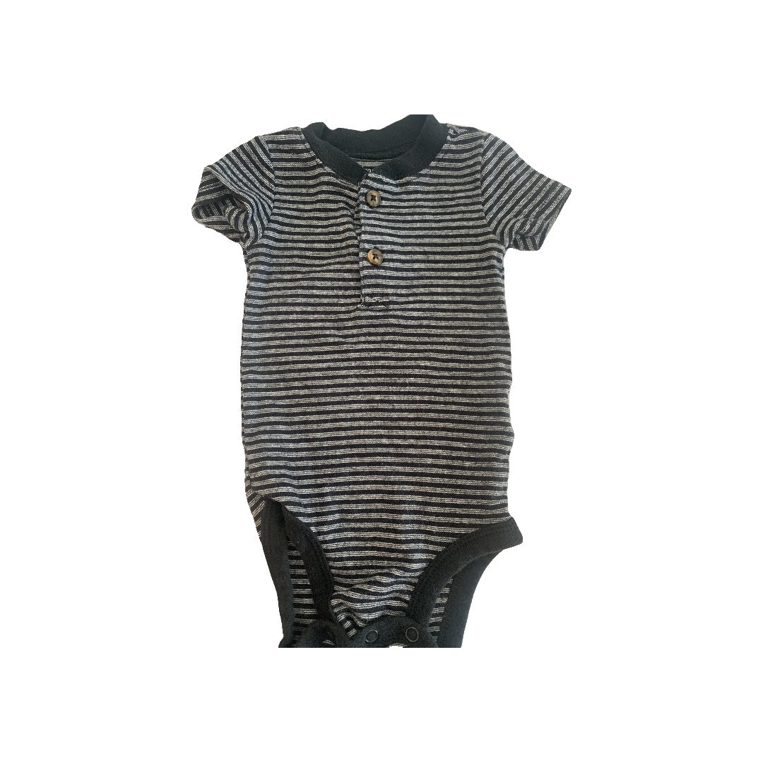 Carters Boys Black | White | Striped Onesie Size: 3-6 months Black | White | Striped