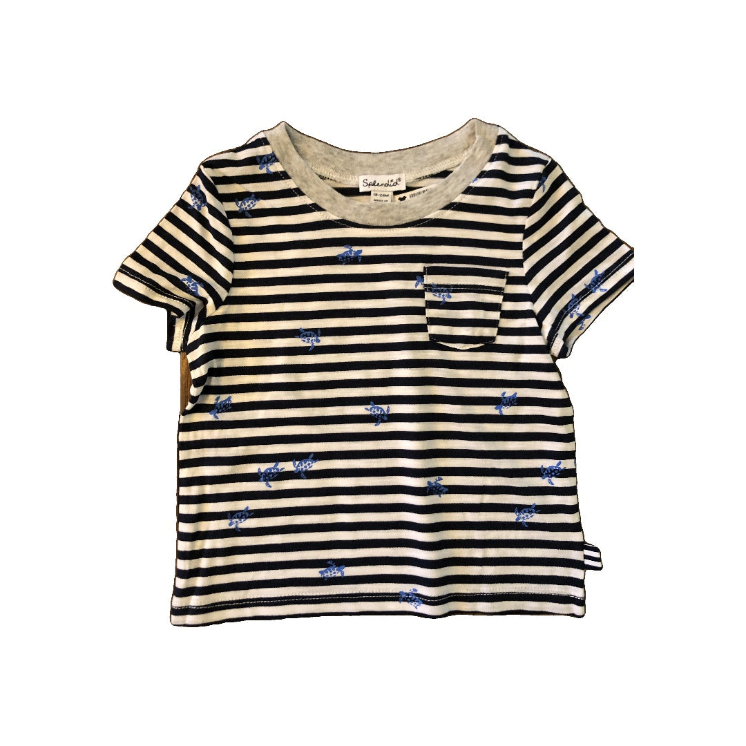 Splendid Unisex Black | White | Striped T-Shirt Size: 18-24 months Black | White | Striped