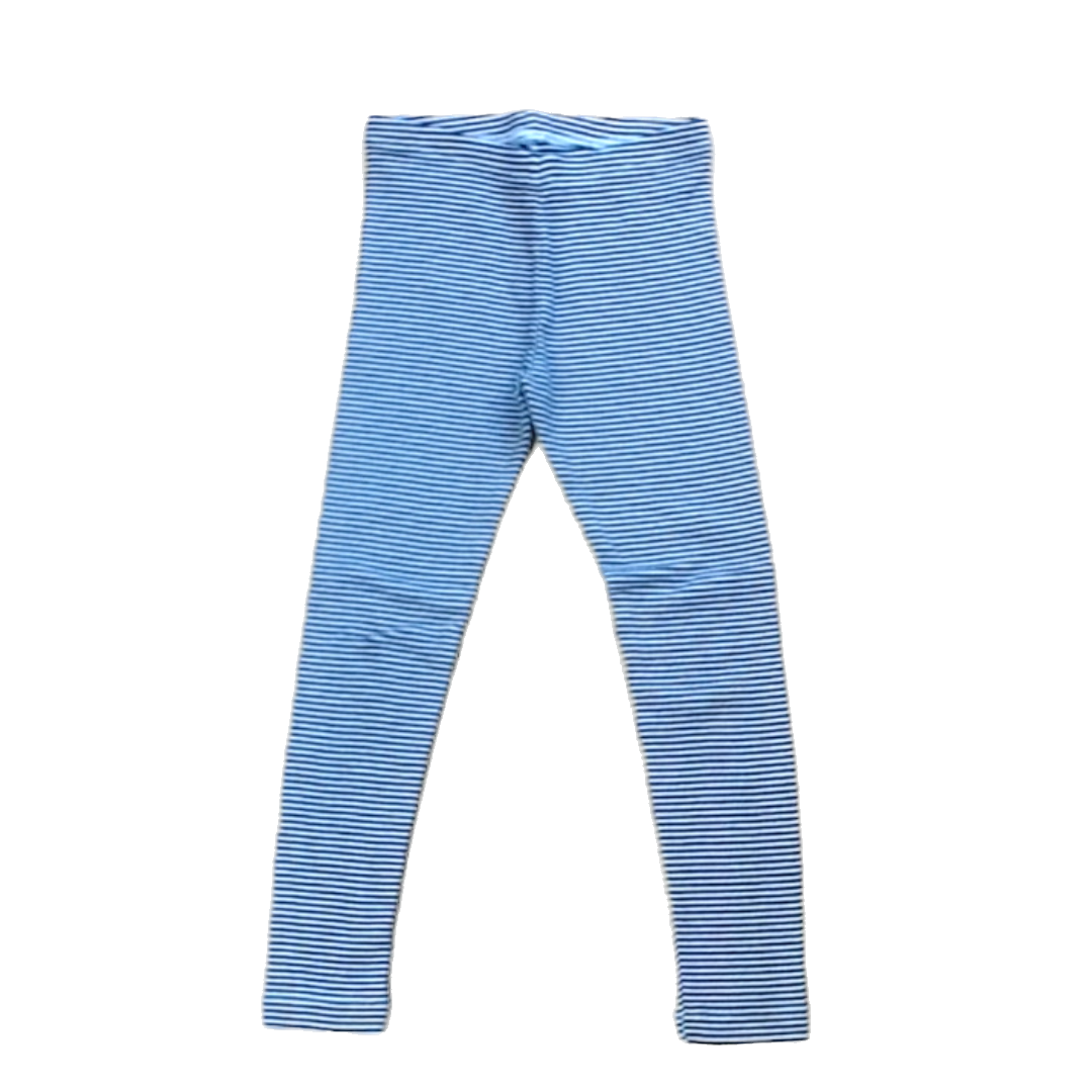 Tea Collection Girls Black + White Stripped Leggings Size: 6 Years Black + White Stripped