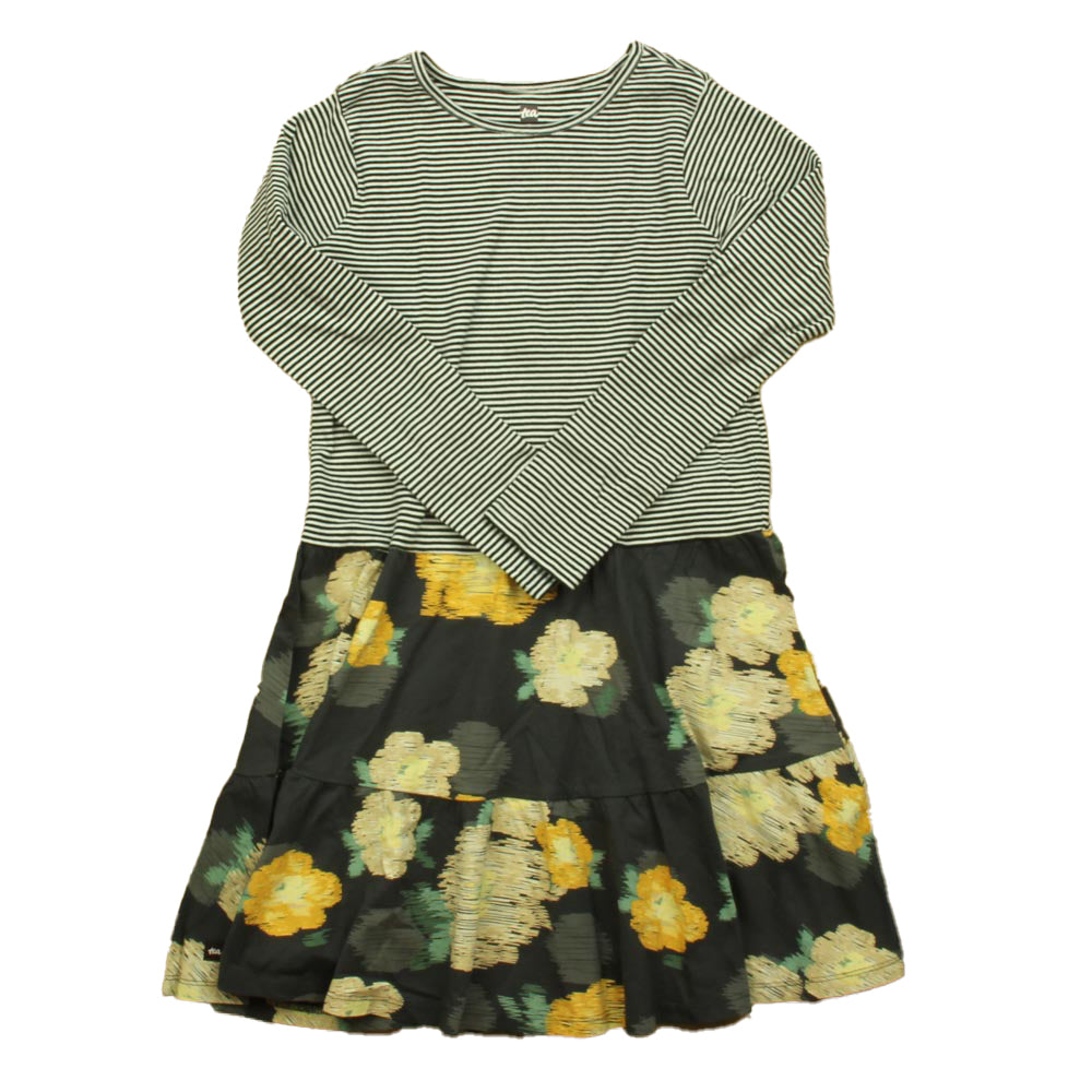 Tea Girls Black | White | Yellow Dress Size: 10 Years Black | White | Yellow