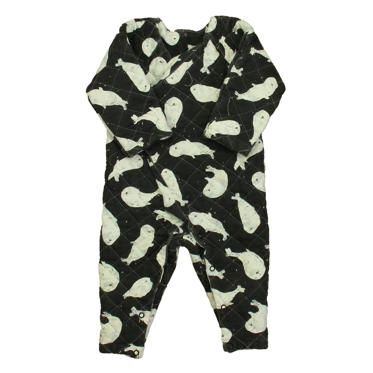 Noe & Zoe Berlin Unisex Black | White Long Sleeve Outfit Size: 12-18 Months Black | White