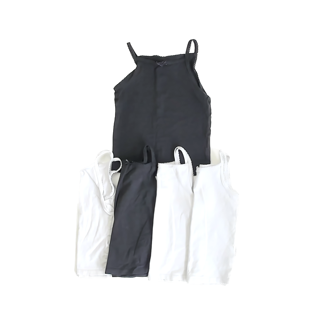H&M Girls Black | White Tank Top Size: 3-4T Black | White