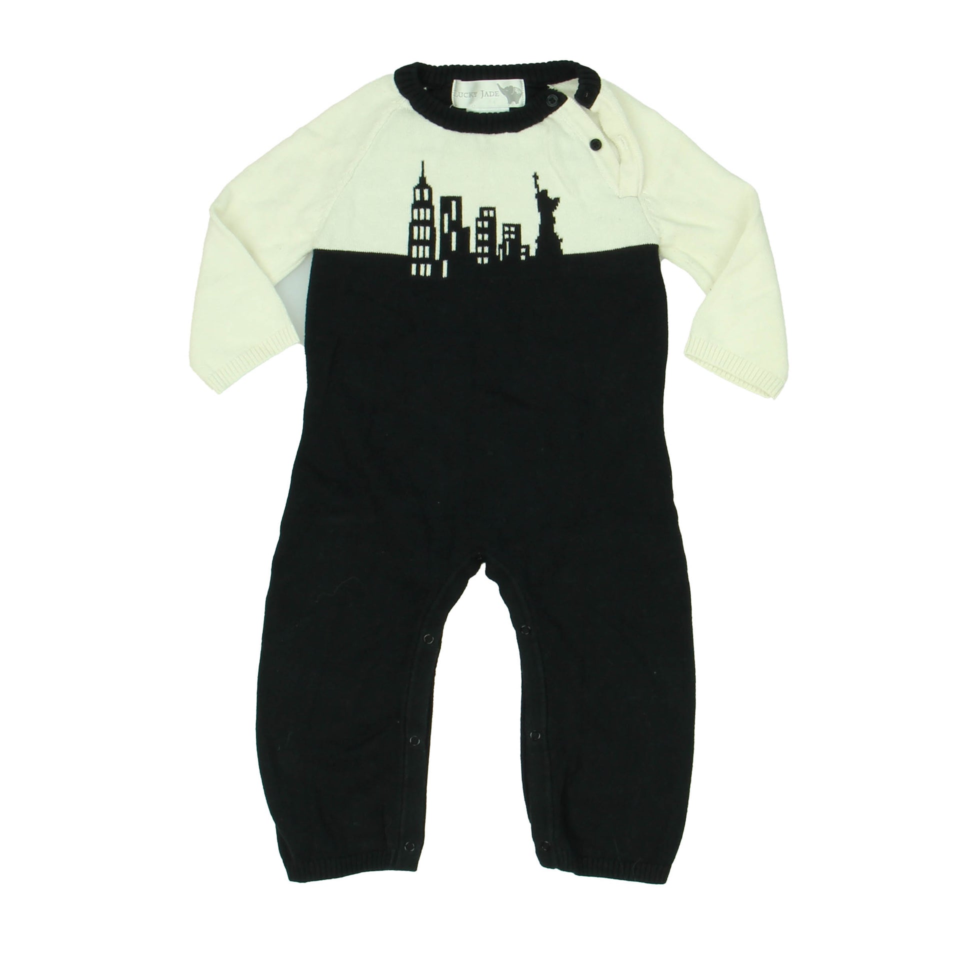 Lucky Jade Boys Black | White Long Sleeve Outfit Size: 6-9 Months Black | White