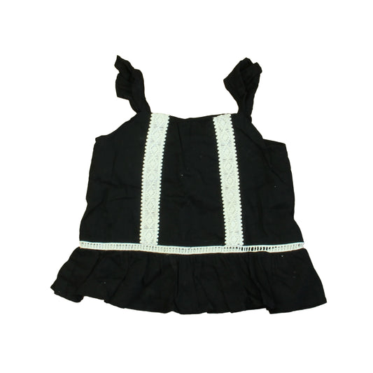 Janie and Jack Girls Black | White Blouse Size: 18-24 Months Black | White