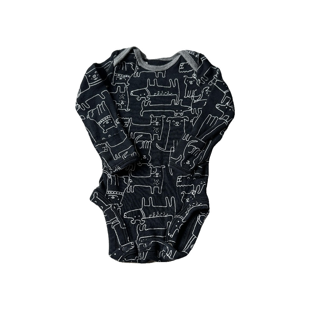Carters Boys Black | White Onesie Size: Newborn Black | White