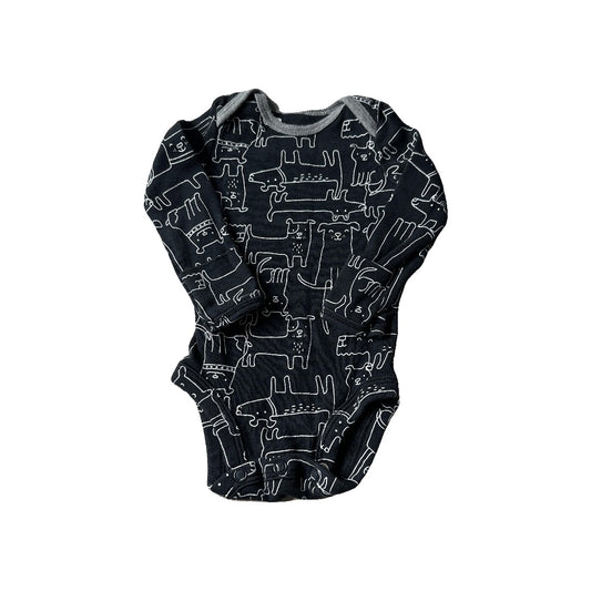 Carters Boys Black | White Onesie Size: Newborn Black | White