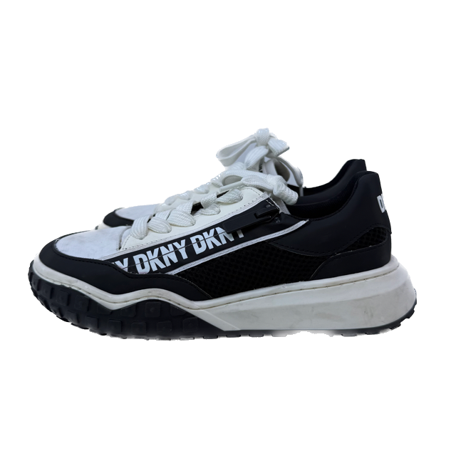 DKNY Unisex Black | White Sneakers Size: 2.5 Youth Black | White