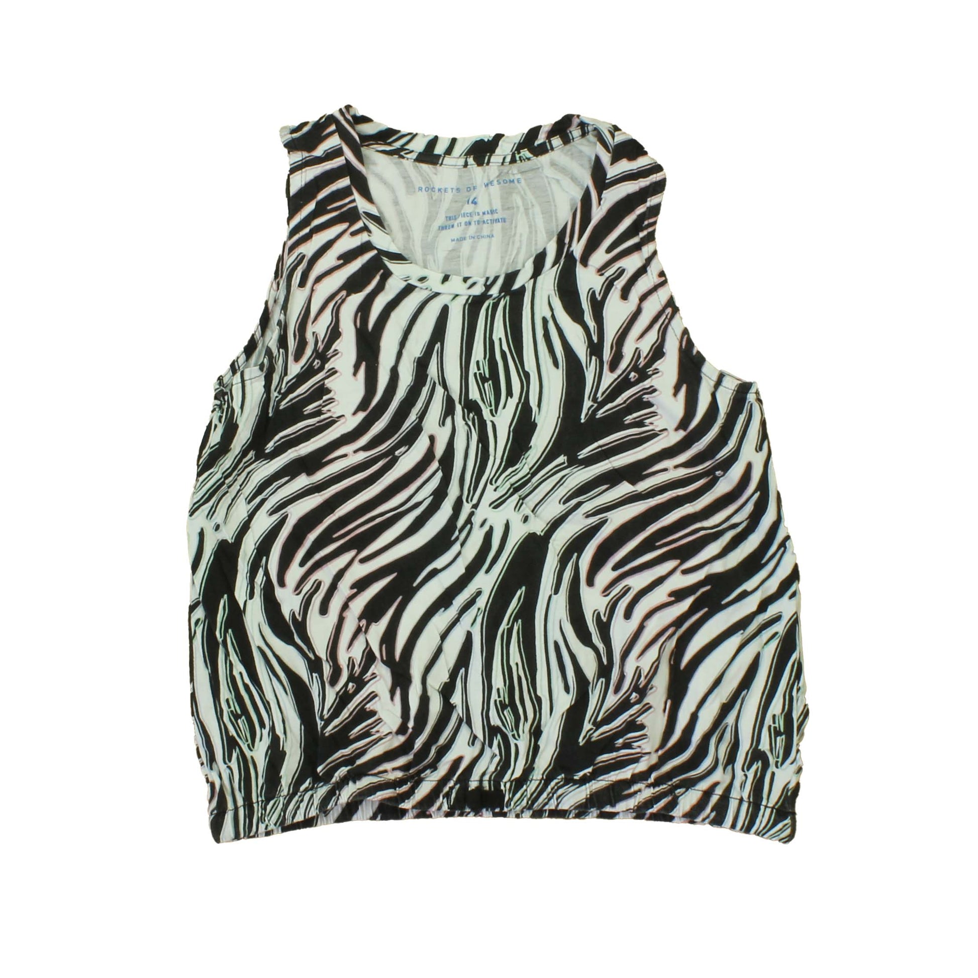 Rockets Of Awesome Girls Black | White Tank Top Size: Big Girl Black | White