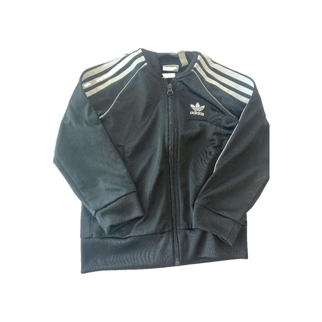 Adidas Unisex Black | White Jacket Size: 4-5 Years Black | White