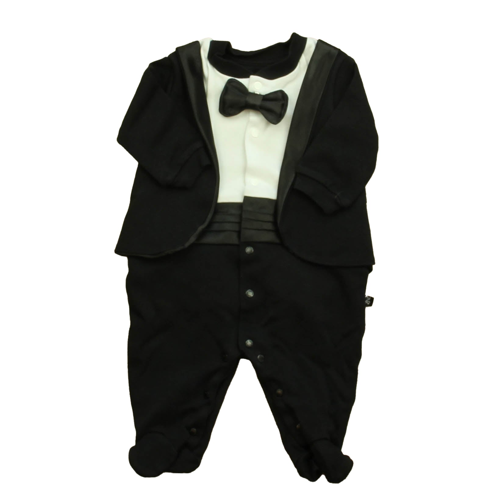 MyMio Boys Black | White Long Sleeve Outfit Size: 0-3 Months Black | White