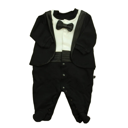 MyMio Boys Black | White Long Sleeve Outfit Size: 0-3 Months Black | White