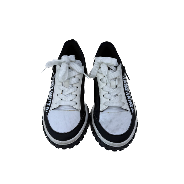 DKNY Unisex Black | White Sneakers Size: 2.5 Youth Black | White