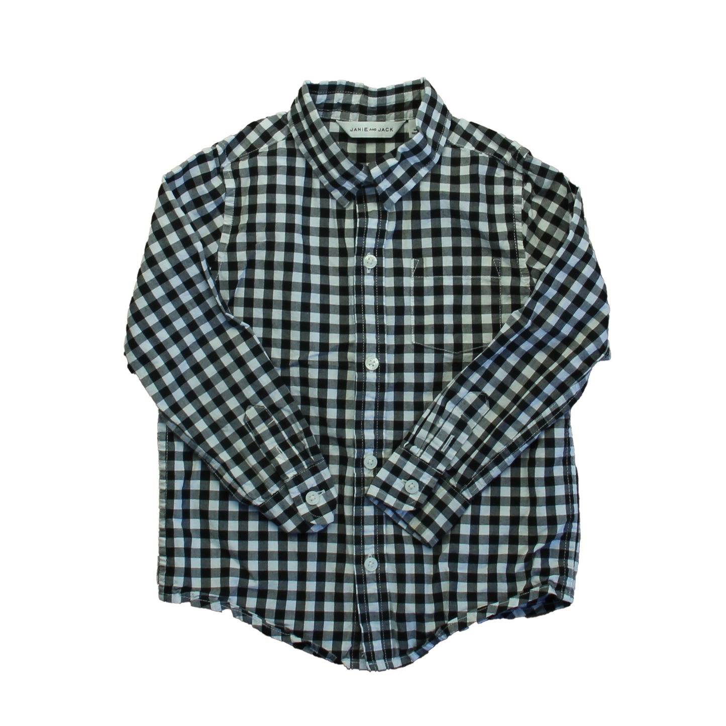 Janie and Jack Boys Black | White Button Down Long Sleeve Size: 3T