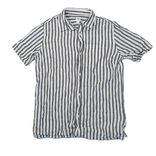 Gap Boys Black | White Button Down Short Sleeve Size: 10 Years Black | White