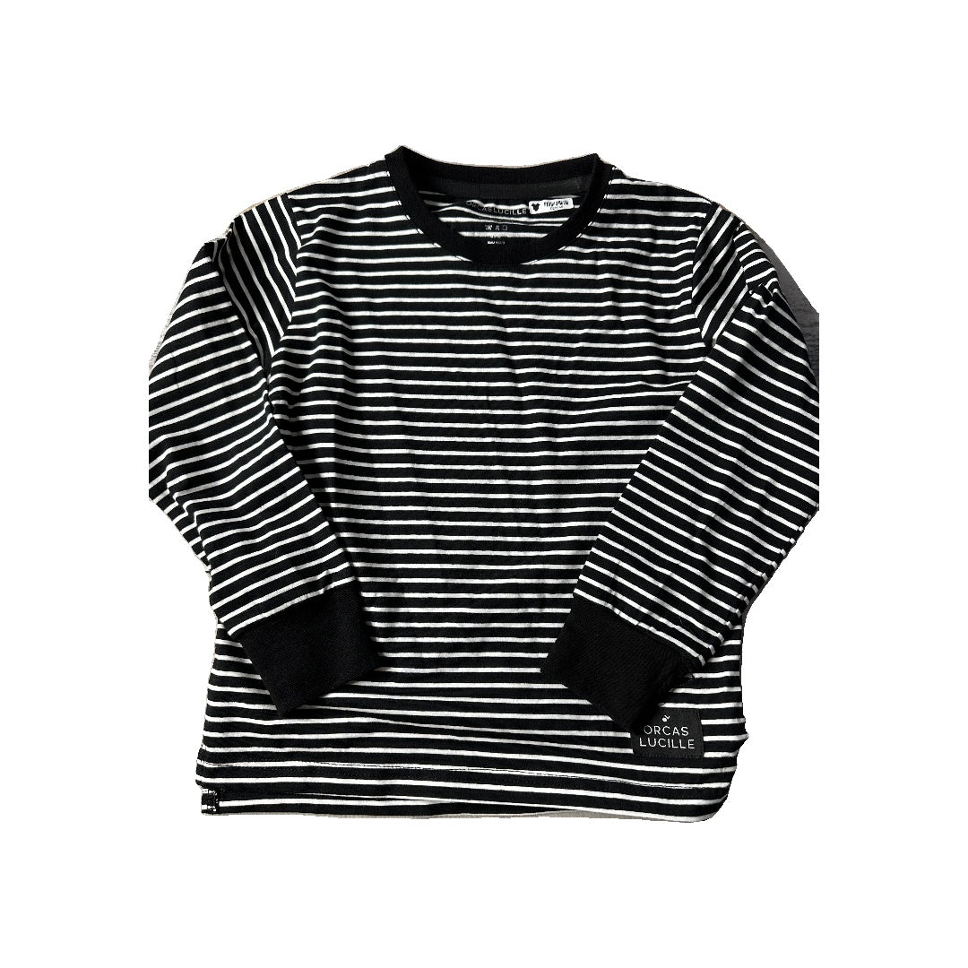 Orcas Lucille Girls Black | White Long Sleeve T-Shirt Size: 4T Black | White