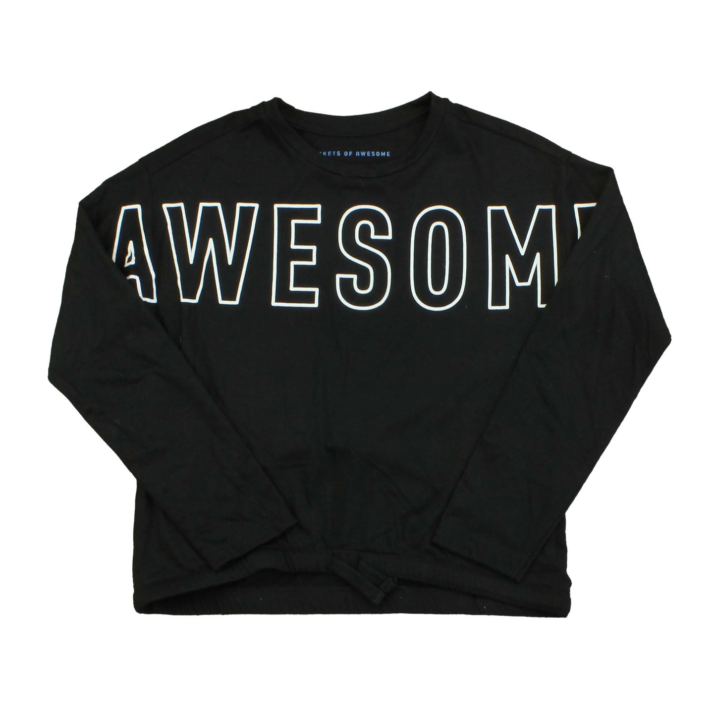 Rockets Of Awesome Girls Black | White Long Sleeve T-Shirt Size: 8 Years