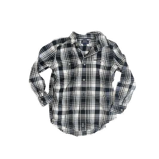 Ralph Lauren Boys Black | White Button Down Long Sleeve Size: 6 Years Black | White