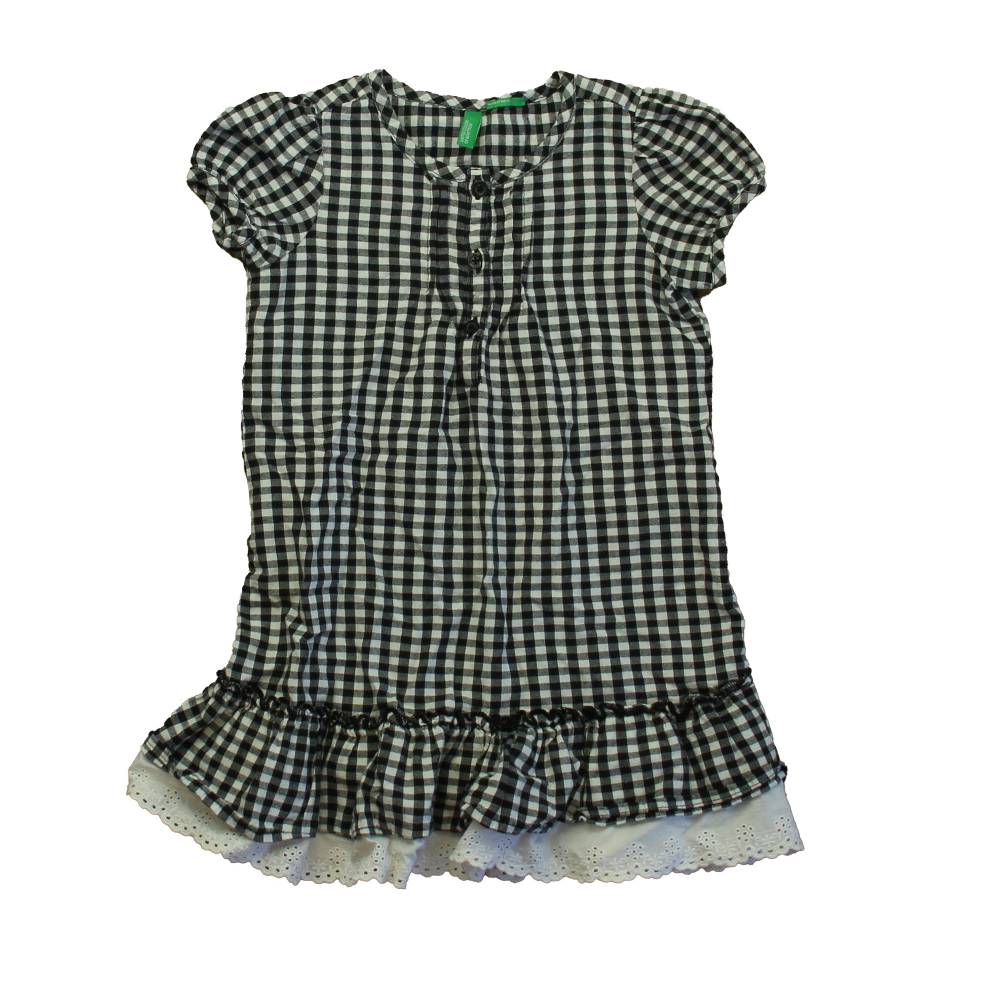 Benetton Girls Black | White Dress Size: 3-4T Black | White