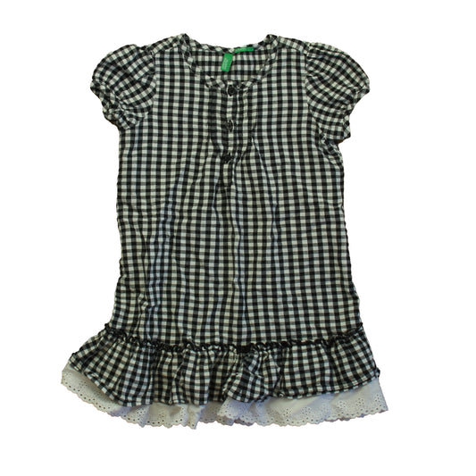 Benetton Girls Black | White Dress Size: 3-4T Black | White