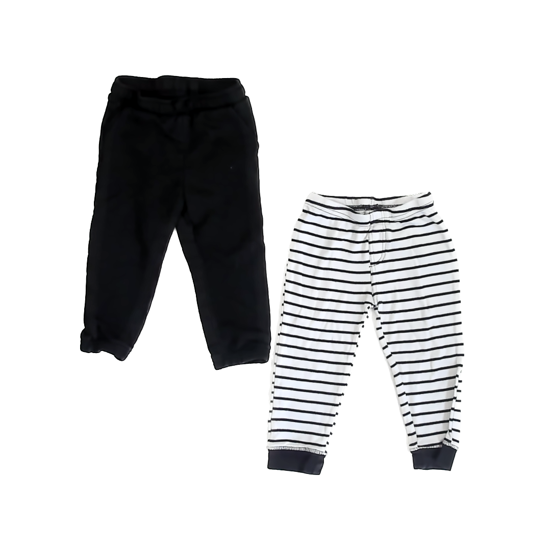 Cat & Jack Unisex Black | White Casual Pants Size: 2T Black | White