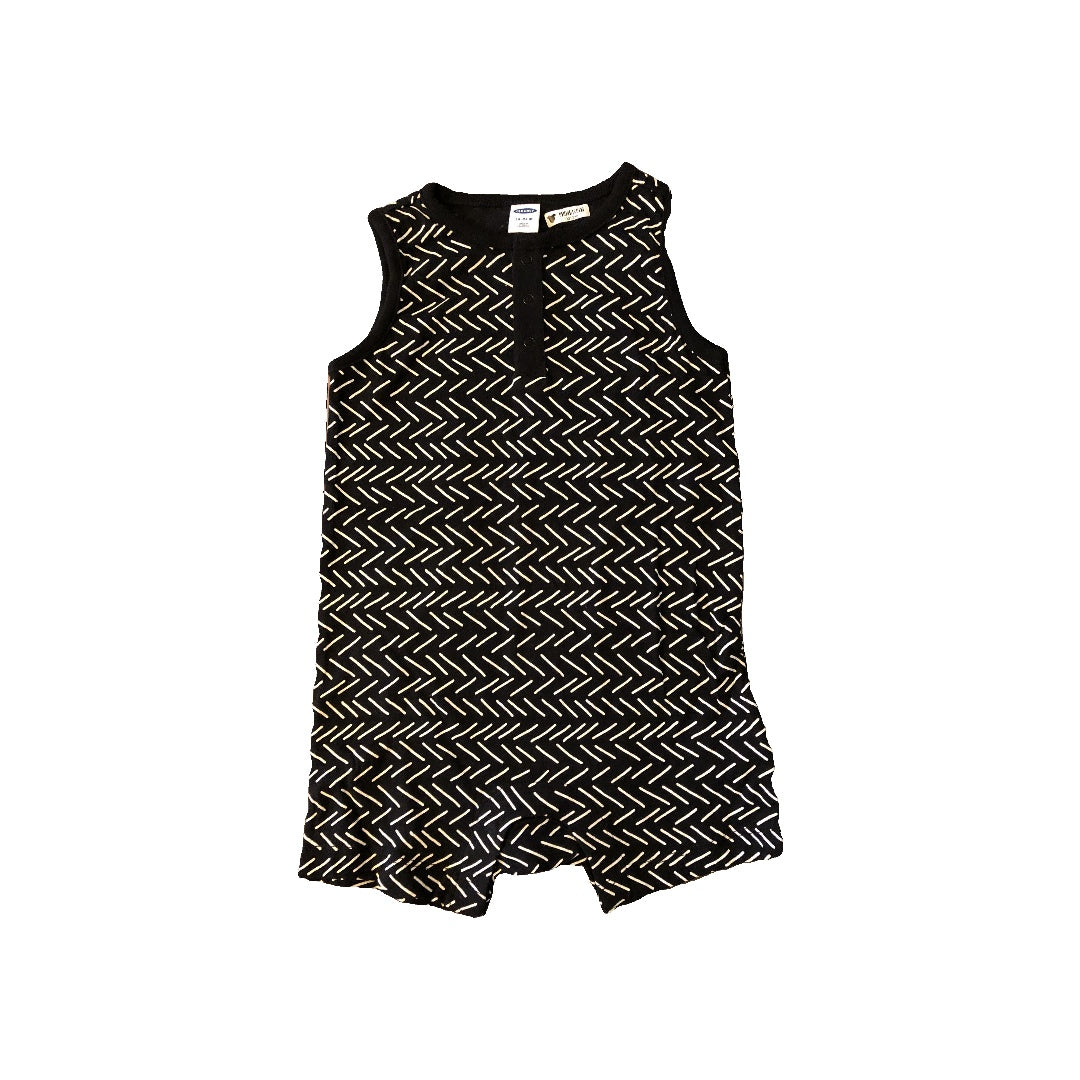 Old Navy Boys Black | White Romper Size: 18-24 months Black | White