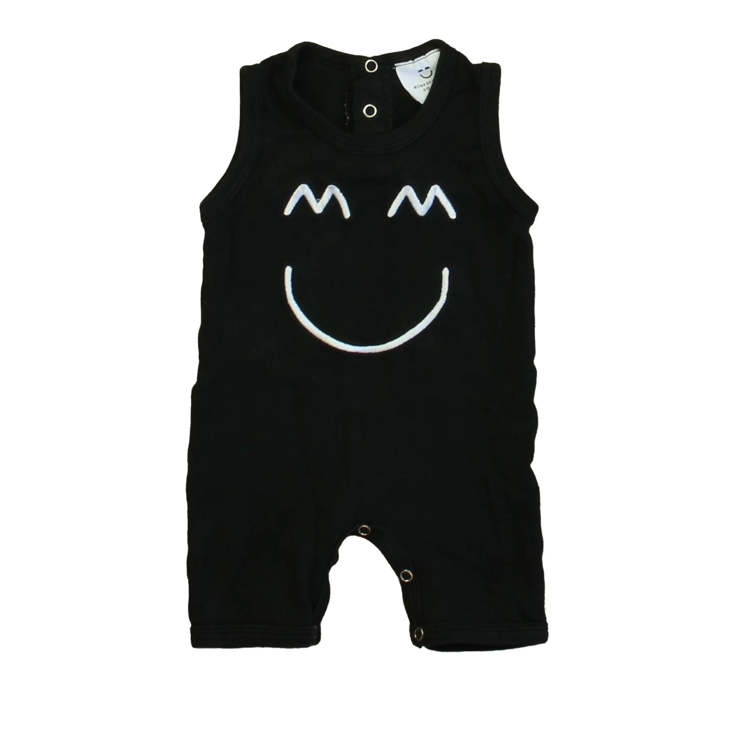 Miles and Milan Boys Black | White Romper Size: 6-12 Months Black | White