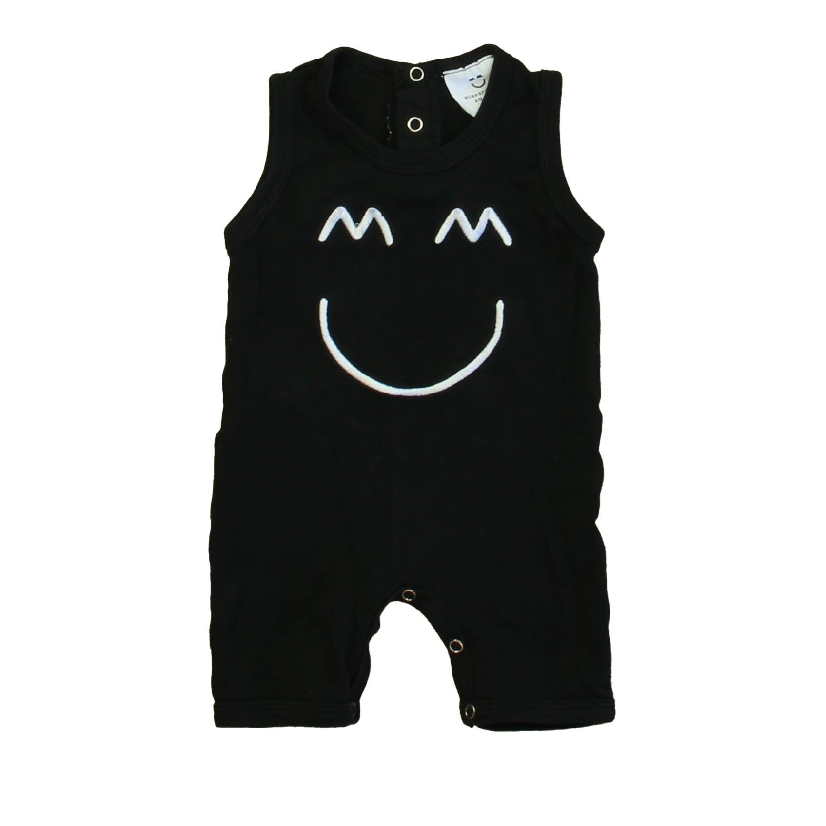 Miles and Milan Boys Black | White Romper Size: 6-12 Months Black | White