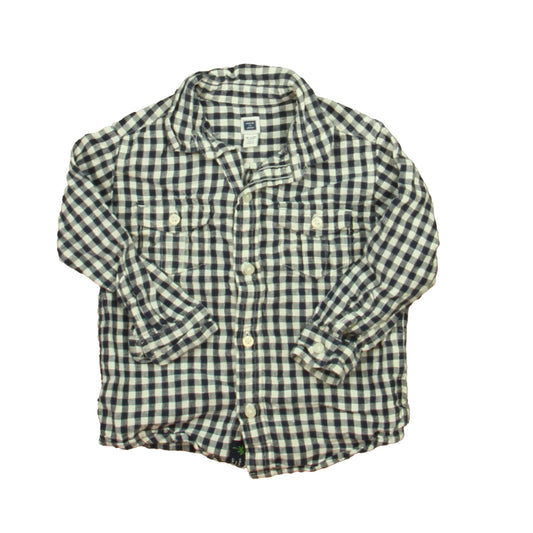 Hanna Andersson Boys Black | White Button Down Long Sleeve Size: 18-24 Months Black | White