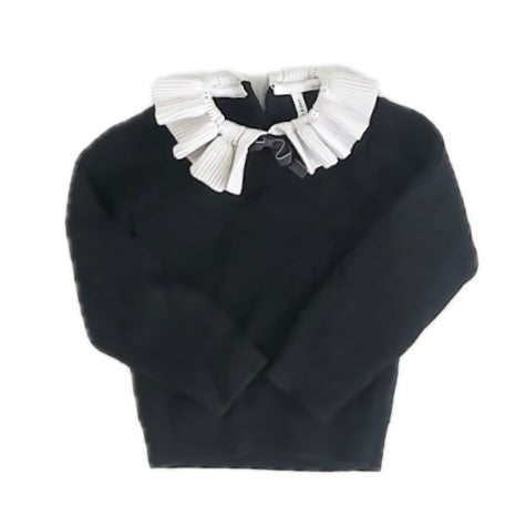 Janie and Jack Girls Black | White Sweater Size: 2T Black | White