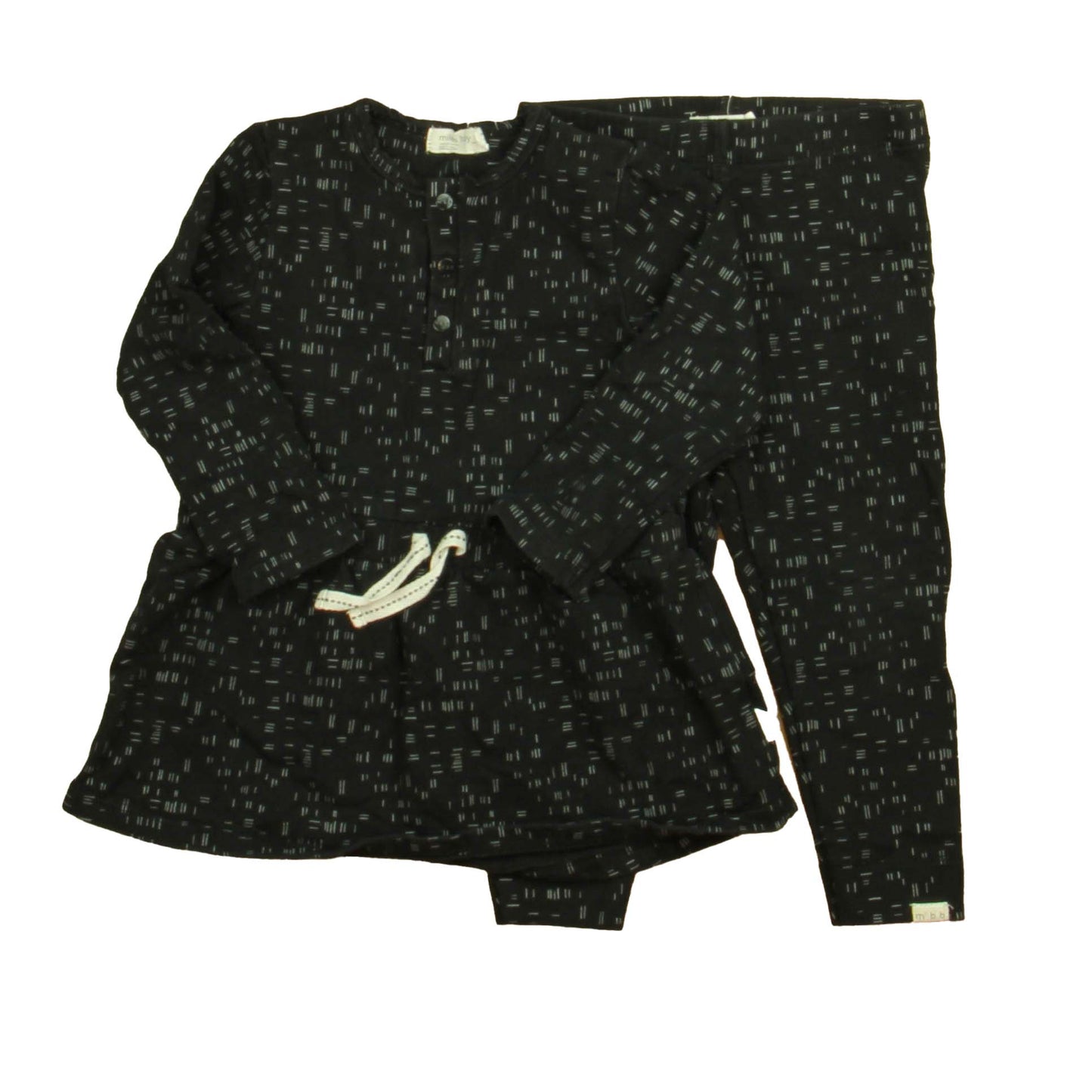 Miles Girls Black | White Apparel Sets Size: 24 Months Black | White