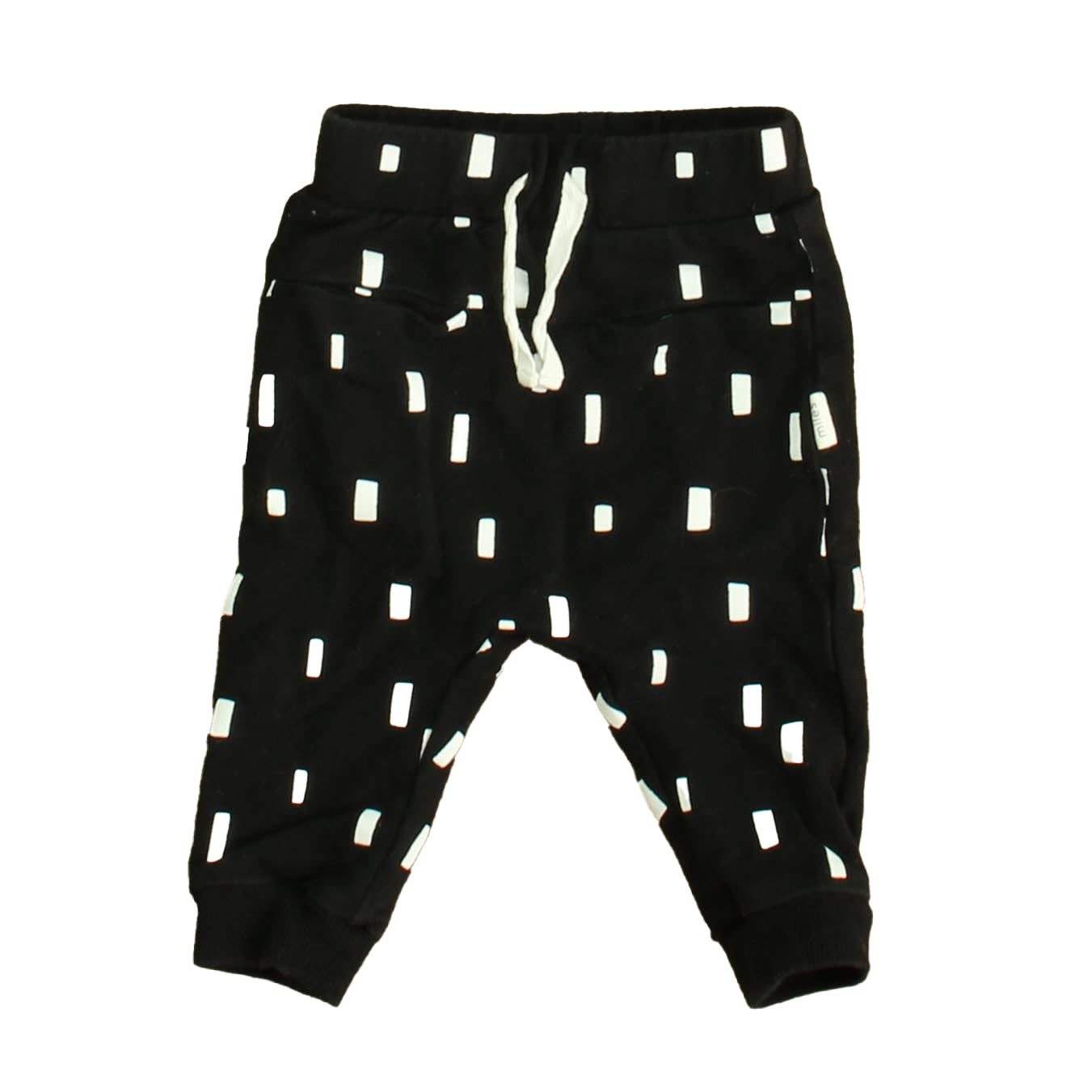 Miles Boys Black | White Casual Pants Size: 6 Months Black | White