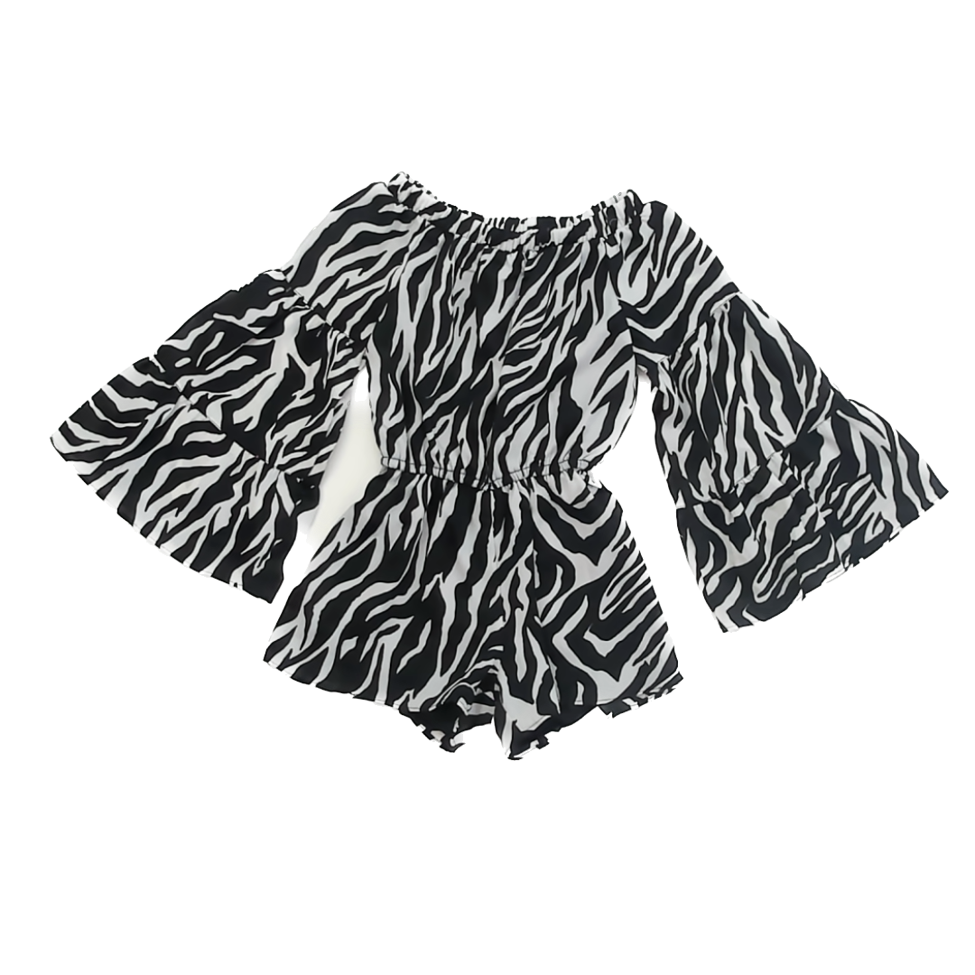 Mia Girls Black | White Romper Size: 4T Black | White