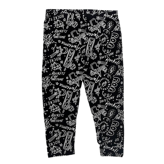 Rockets Of Awesome Girls Black | White Leggings Size: 8 Years Black | White