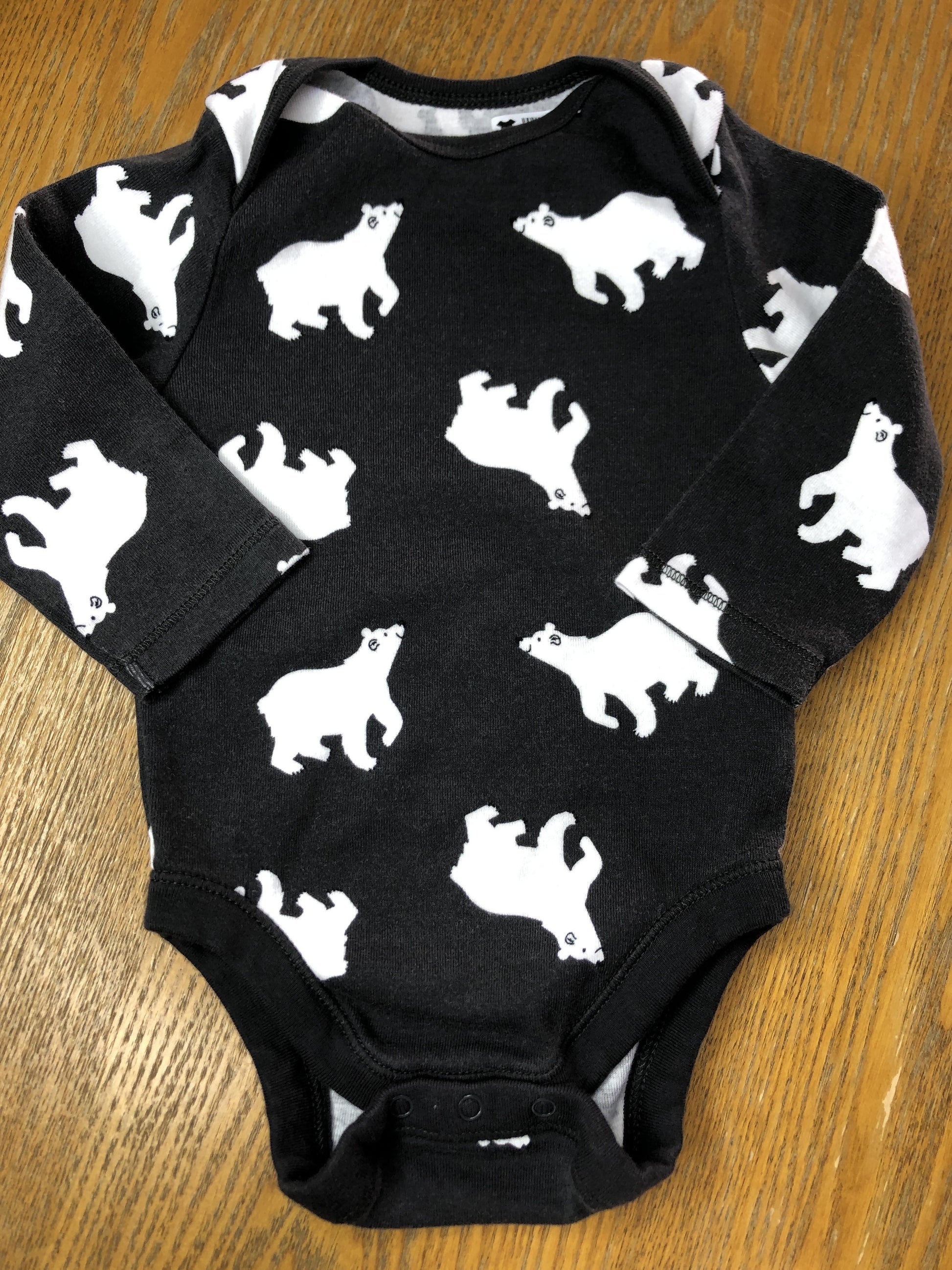 Old Navy Unisex Black | White Onesie Size: 3-6 months Black | White