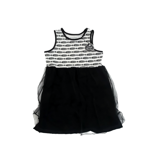 Sweet Bamboo Girls Black | White Dress Size: 8 Years Black | White