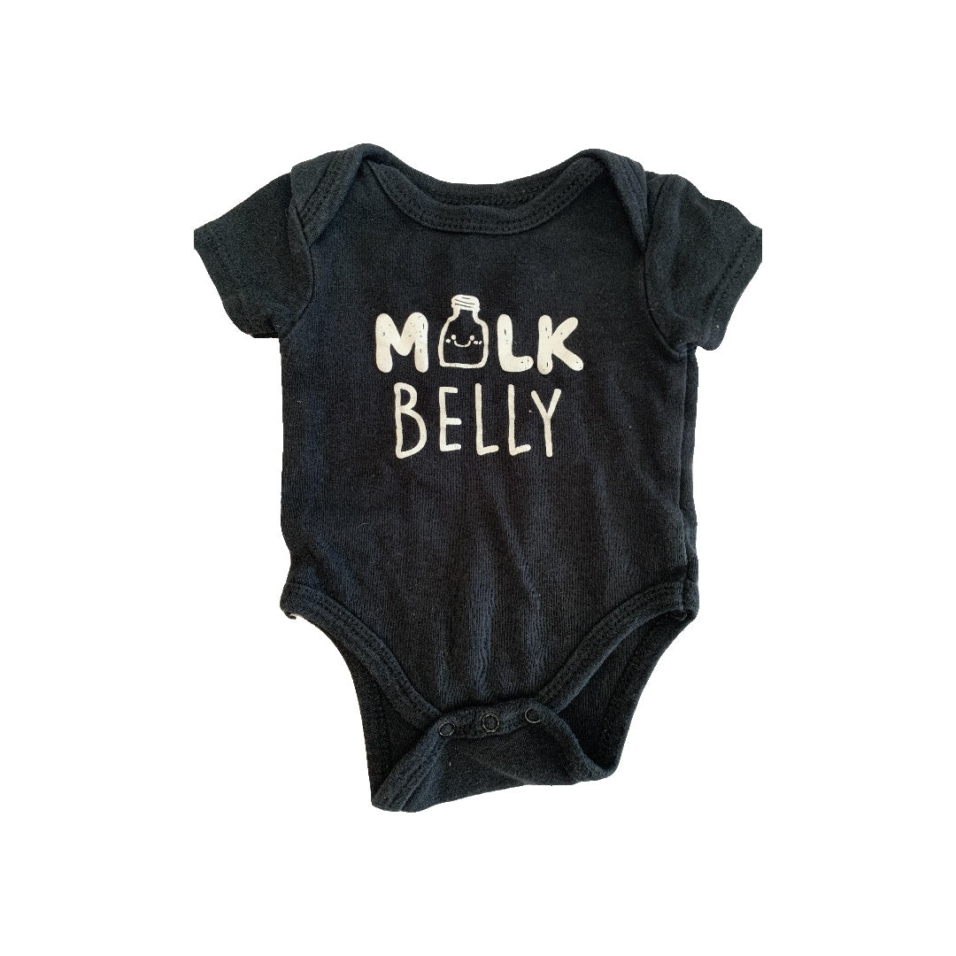Rene Rofe Unisex Black | White Onesie Size: 0-3 months Black | White