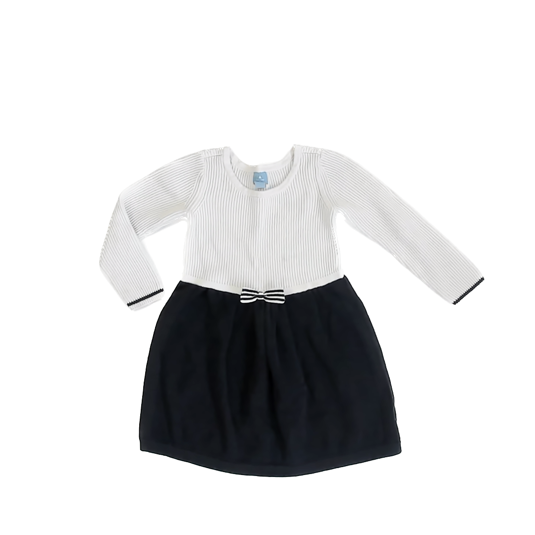 Gap Girls Black | White Sweater Dress Size: 4T Black | White