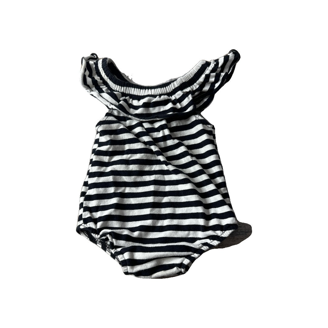 Girls Black | White Button Down Short Sleeve Size: 12 months Black | White