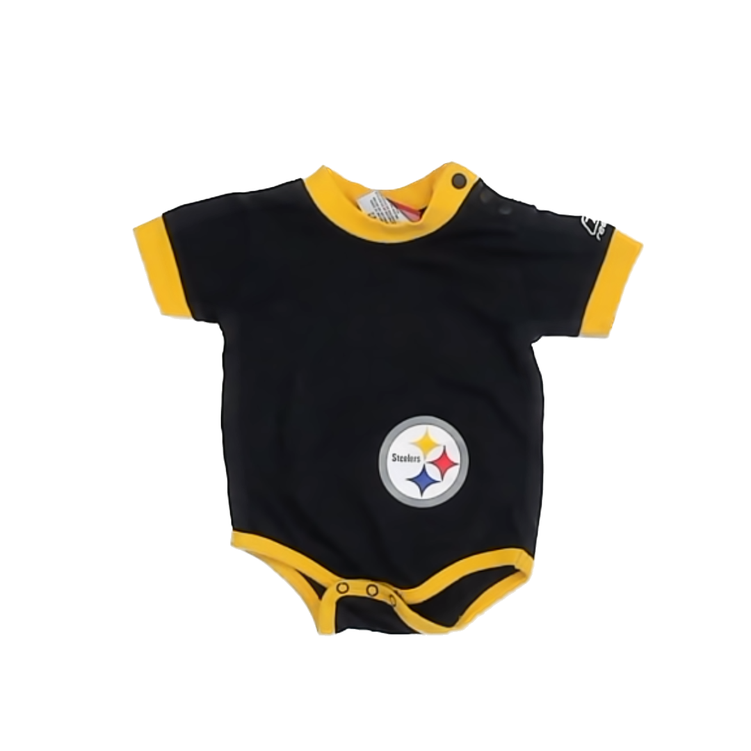 Reebok Unisex Black | Yellow | Steelers Onesie Size: 6-9 Months Black | Yellow | Steelers