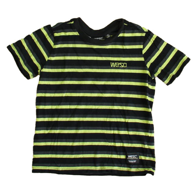 Wesc Boys Black | Yellow Stripe T-Shirt Size: 7 Years