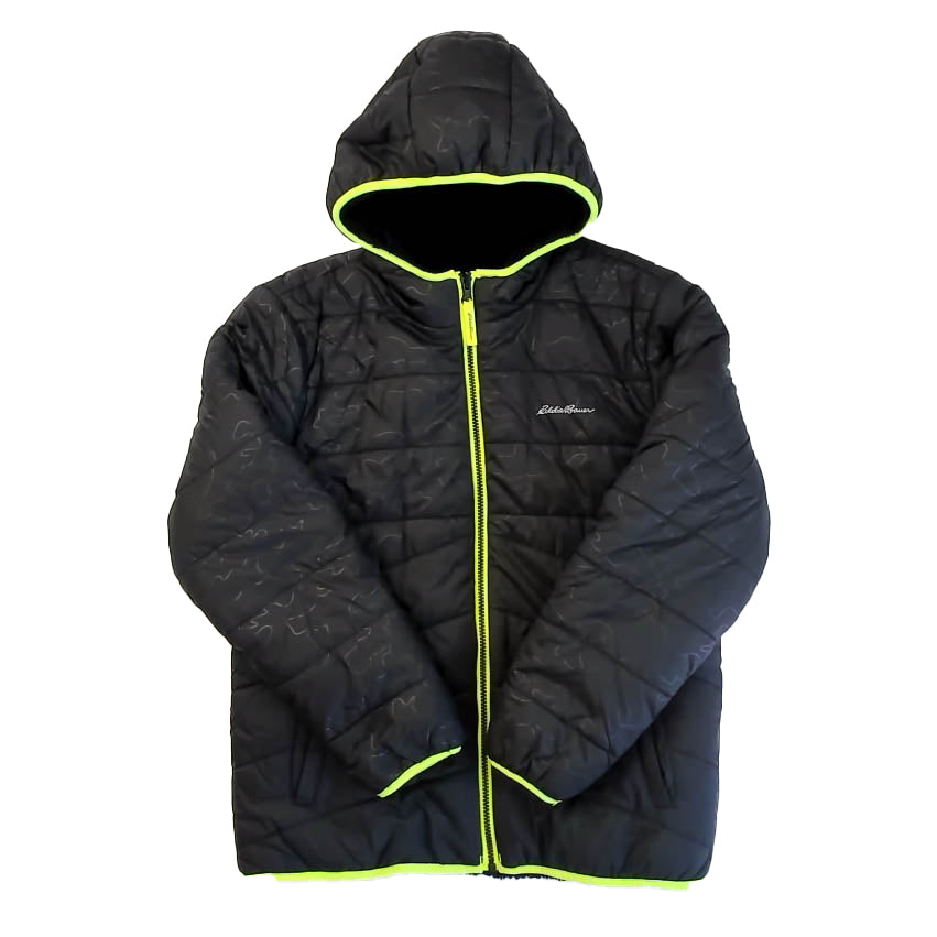Eddie Bauer Boys Black | Yellow Winter Coat Size: 14-16 Years Black | Yellow