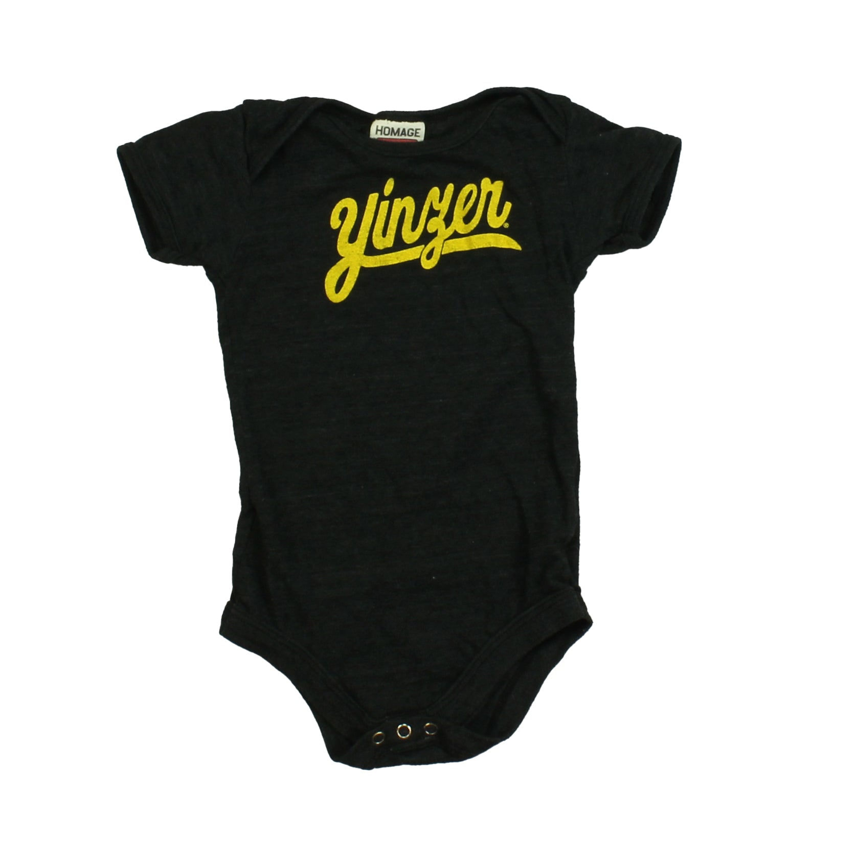 Homage Boys Black | Yellow Onesie Size: 12-18 Months Black | Yellow