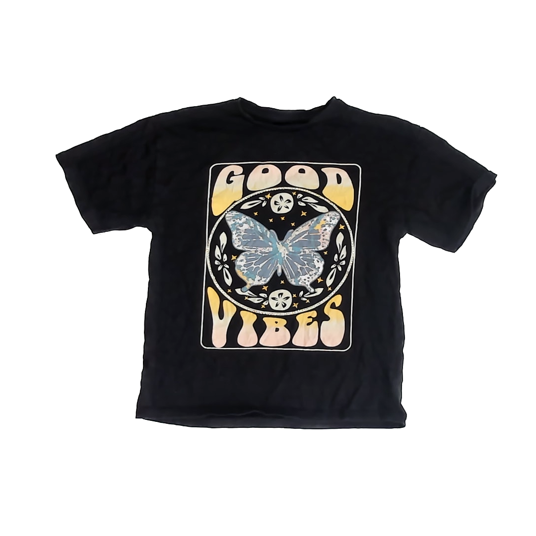 Jessica Simpson Girls Black T-Shirt Size: 12 Years Black