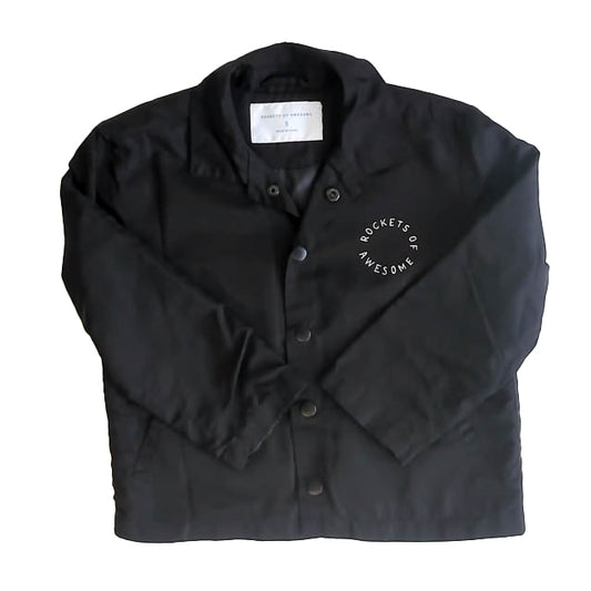 Rockets Of Awesome Boys Black Button Down Long Sleeve Size: 5T Black