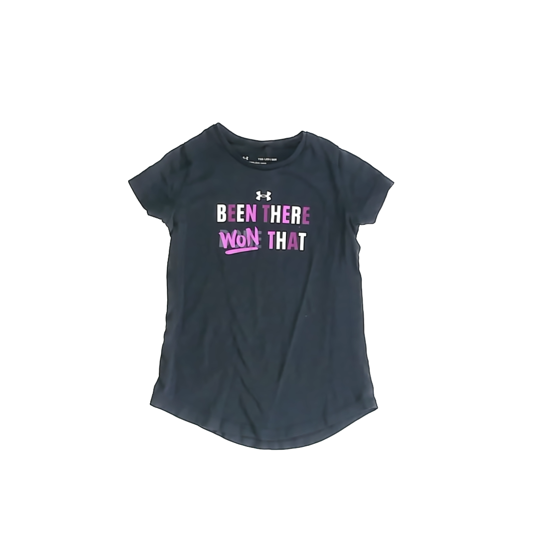 Under Armour Girls Black T-Shirt Size: XS (7 Years) Black