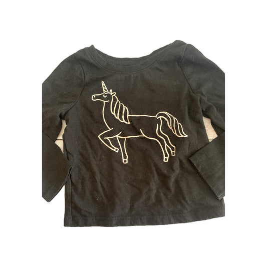 Cat & Jack Girls Black Long Sleeve T-Shirt Size: 12M Black