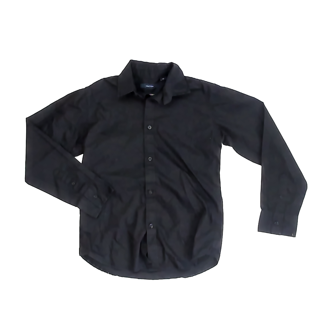Nautica Boys Black Button Down Long Sleeve Size: 10 Black