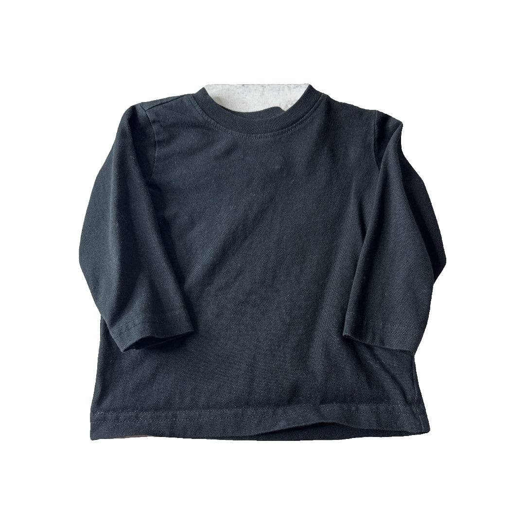 Primary Unisex Black Long Sleeve Shirt Size: 6-12 months Black
